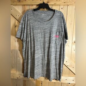 Victoria’s Secret PINK Campus T-Shirt Women’s XXL Gray Pocket Tee NWT